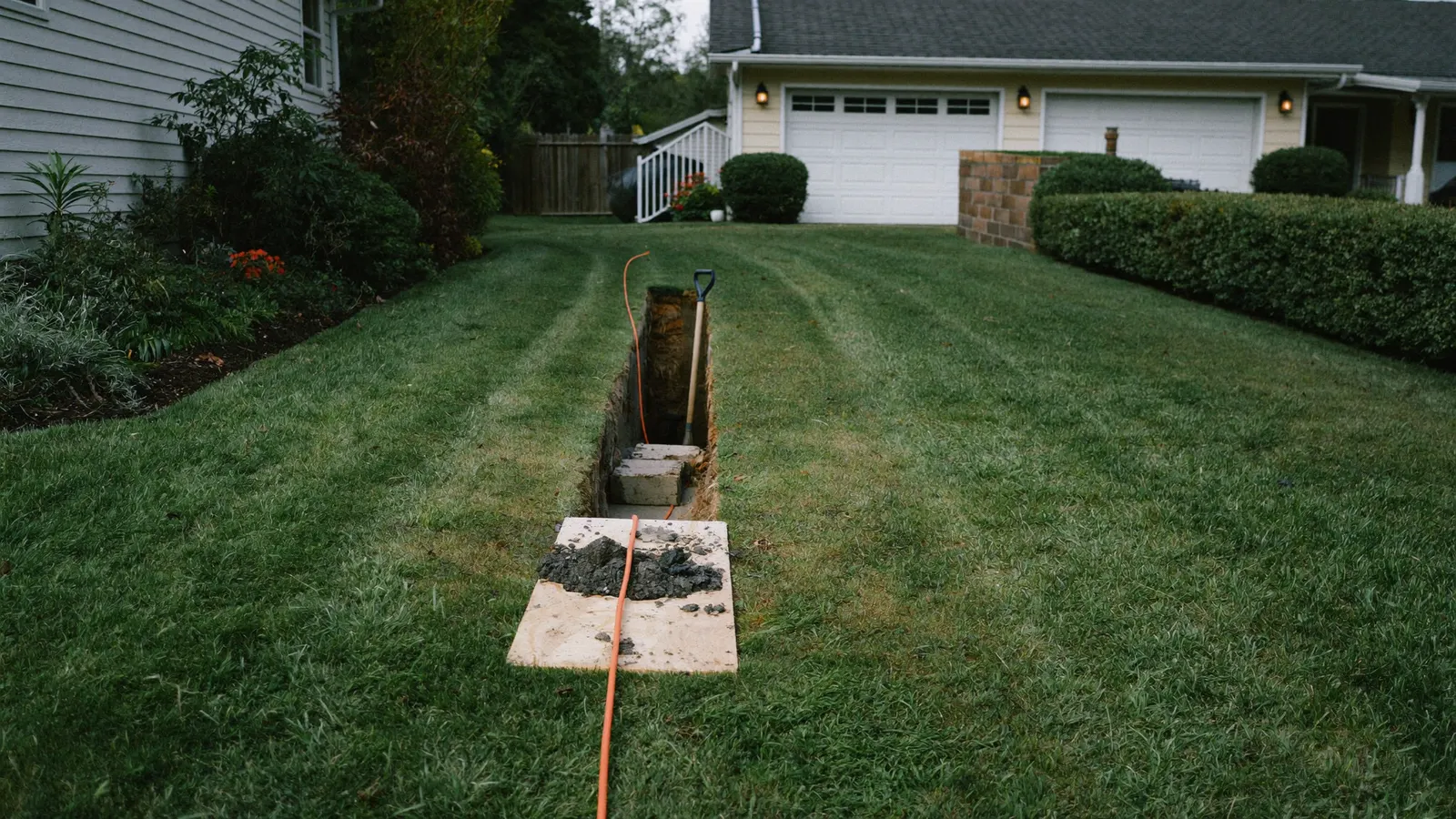 EV charger in a detached garage: what the trench actually costs